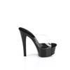 Pleaser - GLEAM601 Mules with heel - Black/Black Product image